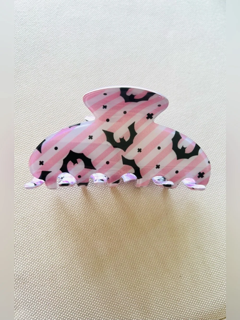 Pink Bat Claw Clip